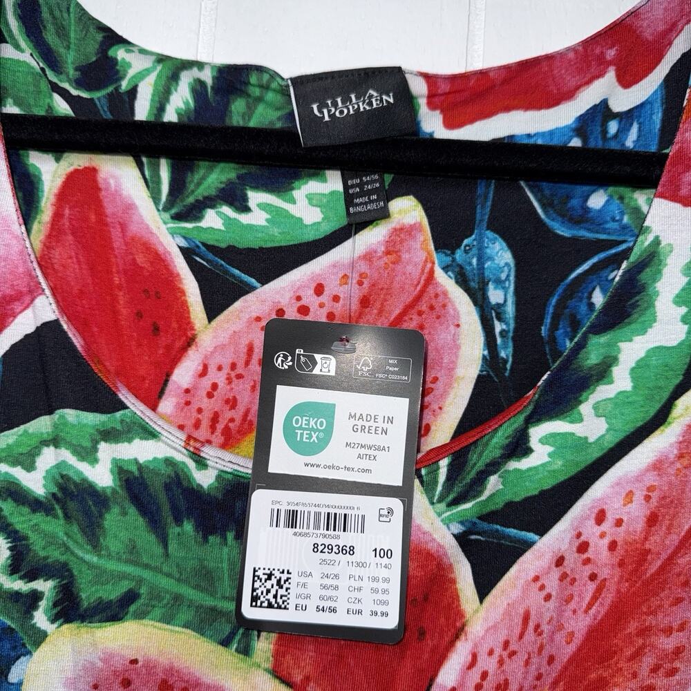 Ulla Popken Women’s Floral Sleeveless Tunic Dress Size 24/26 NWT - Picture 4 of 5